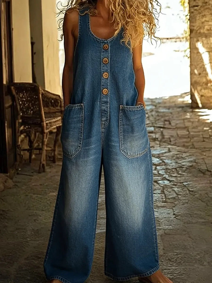 Graça - Combinaison en Denim Lavé Vintage