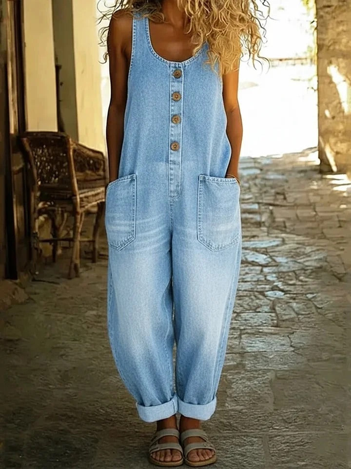 Graça - Combinaison en Denim Lavé Vintage