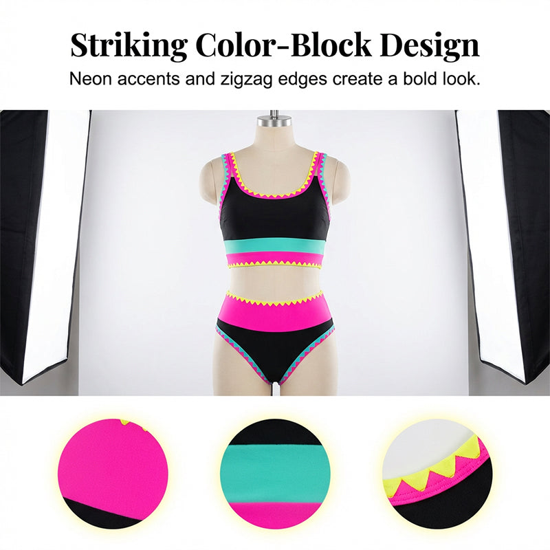 Celia | Maillot de Bain 3 Pièces à Motif Multicolore