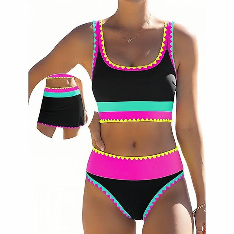Celia | Maillot de Bain 3 Pièces à Motif Multicolore