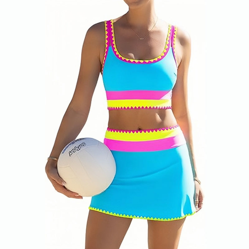 Celia | Maillot de Bain 3 Pièces à Motif Multicolore