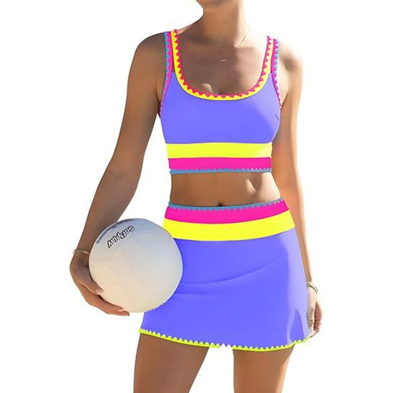 Celia | Maillot de Bain 3 Pièces à Motif Multicolore