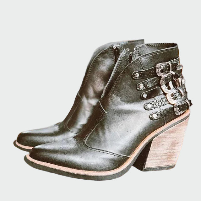 Botins en cuir rétro