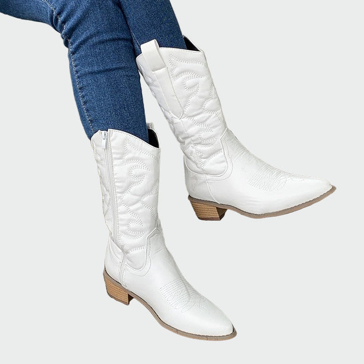 Bottines de cowboy métalliques
